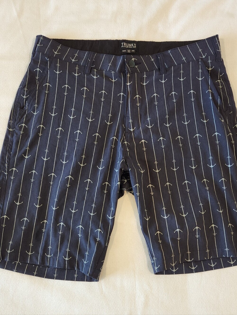 Trunks Multi-Functional Shorts Mens 32 Blue Anchors Hybrid Boardshorts
